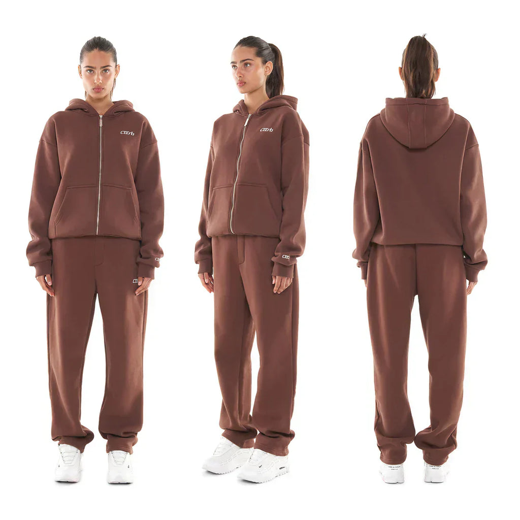 OPEN LEG JOGGER BROWN
